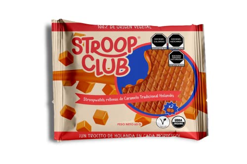 Stroop Club Traditional Organic Stroopwafel Caramel Treats | Vegan, Plant-Based and Dutch-Approved Indulgence - 12 Vegan Waffle Cookies (6 Pack of 2)