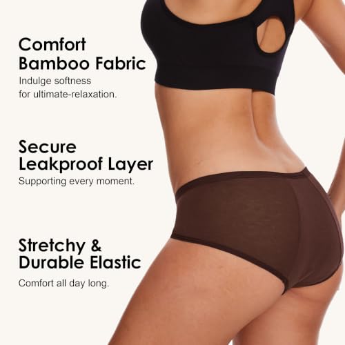 Image of YESWEL Period Underwear For Women Leakproof Hipster Brief Heavy Flow 3 Pack