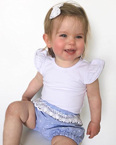 Mubineo Infant Baby Girl Basic Ruffle Short Sleeve Cotton Romper Bodysuit Tops Clothes3