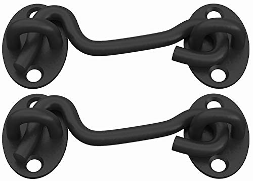 Barn Door Lock, 2 Pack 4'' Barn Door Latch, Heavy Duty Solid Thicken Stainless Steel Gate Latch Lock, Add More Security and Privacy. Cabin Hooks and Eye Latch Best for Barn Door, Bathroom