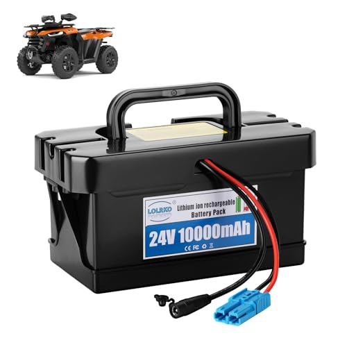 LOLRKO 24V 10Ah Lithium Battery for Ride on Toys, Upgraded Replacement Battery with 43% Extended Runtime & Built-in Protection for Kids Power Wheels Cars