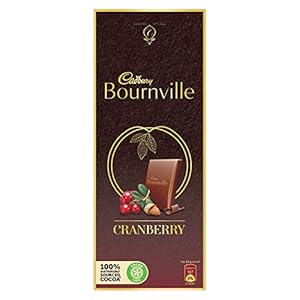 Cadbury Bournville Cranberry Dark Chocolate Bar, 80g (Pack of 5)