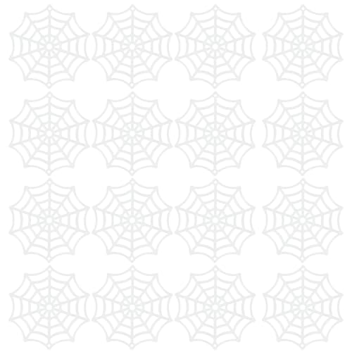 ULTNICE Luminous Plastic Cobweb & Spider Web - 50Pcs Halloween Decoration Accessories