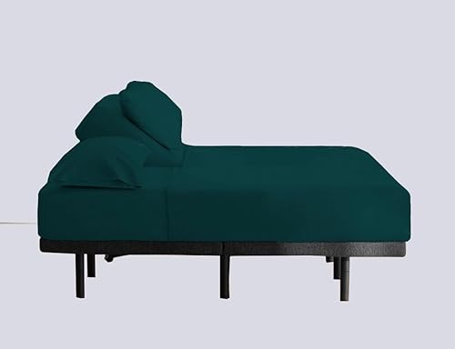 Miniatura 10 de SplitTop King (ajustable, parte superior flexible tamaño King) 100% algodón egipcio, color gris oscuro sólido, 800 hilos, tejido satinado, juego de