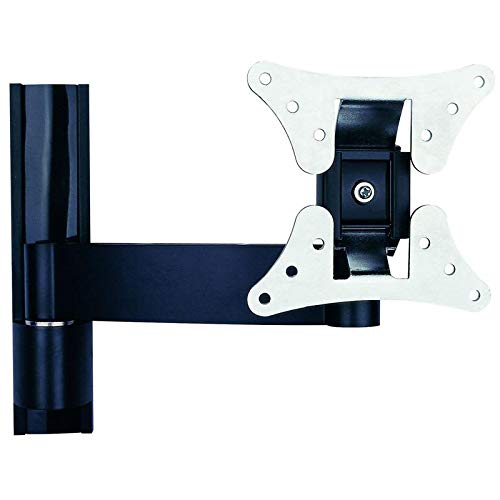 Monitor Wandhalterung Alu ausziehbar von 7,3cm bis 24,5cm 12° neigbar 2 x 180° drehbar für ViewSonic 32" VX3211-4K-mhd