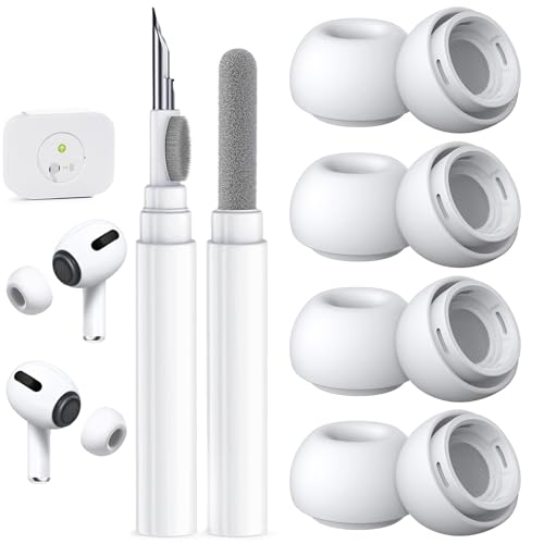Image of 4 Pairs Replacement Ear Tips for AirPods Pro 2nd /1st (S-White) | (4 Size Small)Silicone Ear Tips with Cleaner kit,Noise Reduction Holewith & Built-in dust Guard Screen