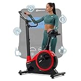 Hop-Sport Heimtrainer Fahrrad HS-060H Exige - Ergometer mit Tablethalterung, 12 Trainingsprogrammen, 16 Widerstandsstufen - Lenker & Sattel Verstellbar - Fitnessbike max. Nutzergewicht 120 kg Rot