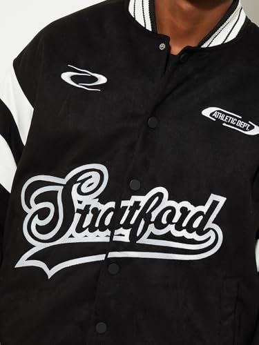 Image of Max Men Polyester Standard Length URB N Printed Varsity Jacket