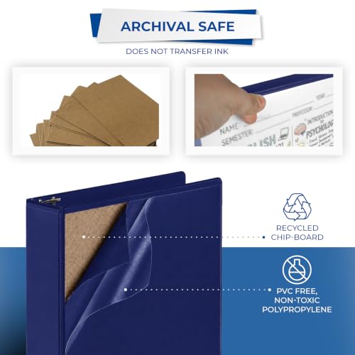 Image of Samsill Durable 2 inch 3 Ring Binder, D Ring Binder, 100% Recycled Chipboard, Blue, 12 Pack