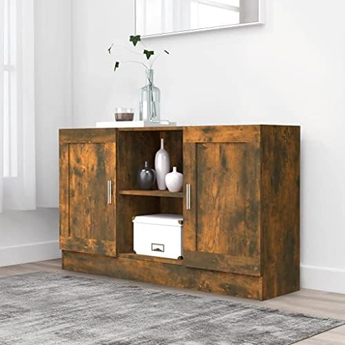 vidaXL Sideboard Storage Cupboard Side Buffet Cabinet Home Organiser Furniture Living Room Bedroom Decoration Concrete Grey Engineered Wood