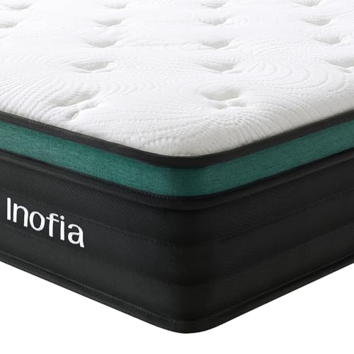 Inofia Doppelmatratzen, 137 cm, Hybrid-Matratze mit zonierter Taschenfederkern; dreilagiges Stützsystem für verbesserte Druckentlastung und Wirbelsäulenausrichtung