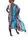 Bsubseach Women's Blue Side Split Chiffon Robe Beach Dress Swimsuit Bikini Cover Up Swimwear Kaftan Poncho