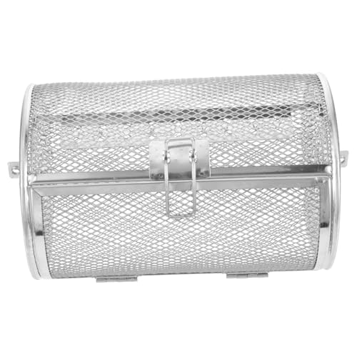 HANABASS Stainless Steel Rotisserie Basket for Kitchen Oven Rotatable Vegetable Grill Cage with Easy Open Door for Bbq Family Gatherings Durable Secure Design