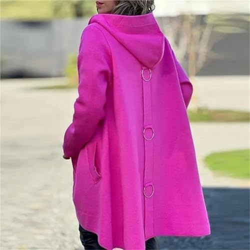 Cedar and Ash Jacket, Cedar Ash Single-Breasted Hooded Jacket Long Sleeve Solid-Color Trench Coat with Pockets3