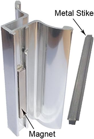 Miniatura 2 de Gordon Glass - Manija de puerta de ducha sin marco cromado brillante de 3-34 pulgadas con imán y placa de acero inoxidable