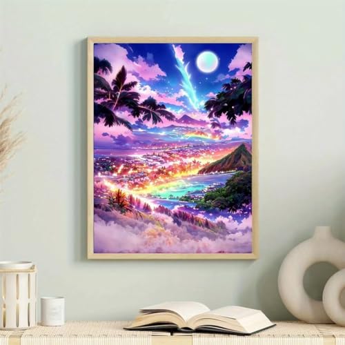 Broderie diamant 5D Senyanr kit complet pour donner vie à un ciel rose