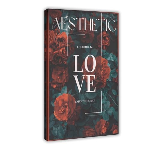 Poster d'amour sur toile pour chambre et bureau - Ambiance Saint-Valentin