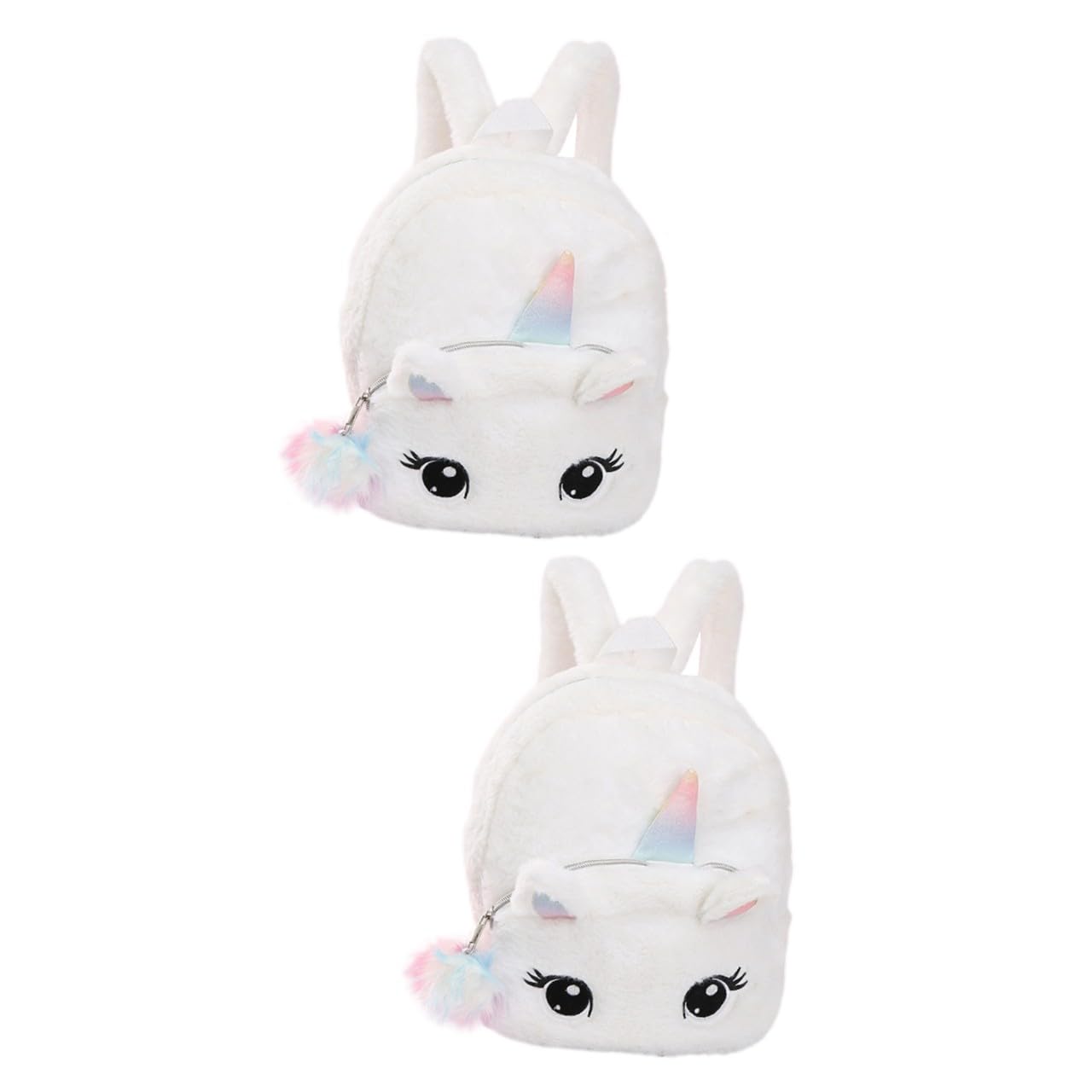 SHERCHPRY 2pièces à Garçon Fille Licorne Peluche Scolaire Créatif Et Pratique Pour Voyage Et Sorties Blanc