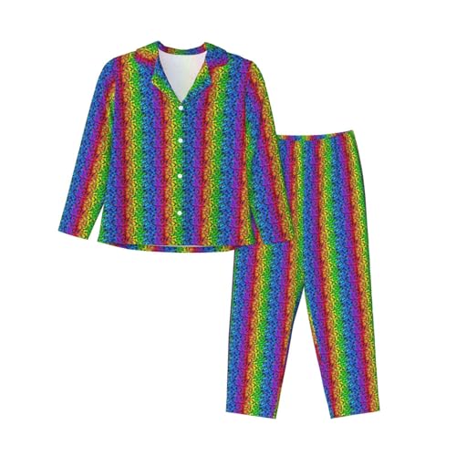 Pyjama imprimé papillon coloré haut de gamme ensemble nuit manches longues