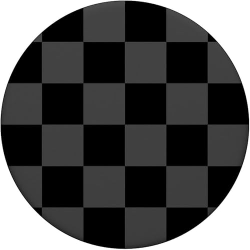 Miniatura 3 de Estampado a cuadros de diseño negro y gris para mujeres y hombres, PopSockets PopGrip intercambiable