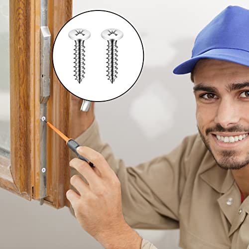 Giegxin 120 Piezas Tornillos de Cabeza Blanca, Tornillos Autorroscantes de Madera de Acero Inoxidable para Trabajo en Pared, 3 Tamaños (1/2 pulgada, 3/4 pulgada, 1 pulgada) miniatura 4
