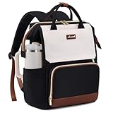 LOVEVOOK Laptop Backpack for Women with Giant Tumbler Holder Pocket, 15.6 inch Travel Work Backpack Purse for Nurse Teacher, Waterproof School Bag College Bookbag Cute Casual Daypack for Girls