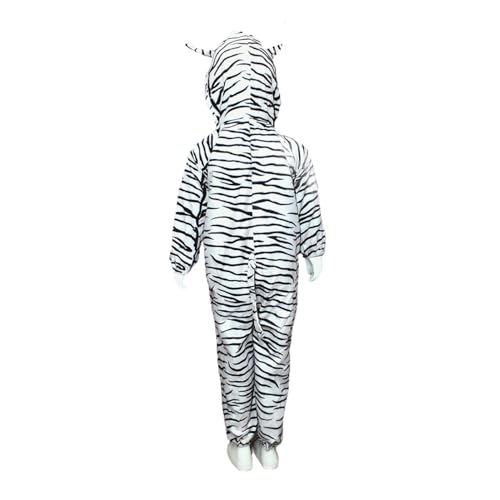 Image of kids zebra Animal Costume !Hooded fancy Dress Jamsuit For Boy & Girls ! Halloween Birthday & School Party Outfit ! Toddlers & Chidran Age 2-10 Yrs