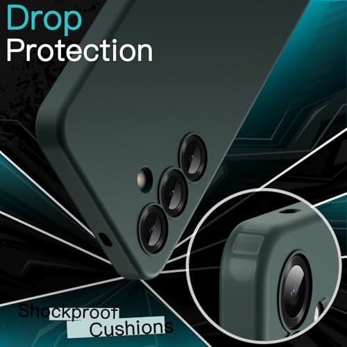 Image of JETech Slim Fit Cover TPU Case for Samsung Galaxy S25 5G, Camera Lens Full Protection, Soft TPU Thin Protective Phone Cover with Matte Finish, Shockproof (Midnight Green)