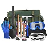 14 PCS Geology Rock Pick Hammer Kit,21oz Hammer & 3 PCS Digging Chisels Set for Rock Hounding,Rock Hounding Equipment with Musette Bag,Shovel,Compass, Whistle,for Gold Mining & Prospecting
