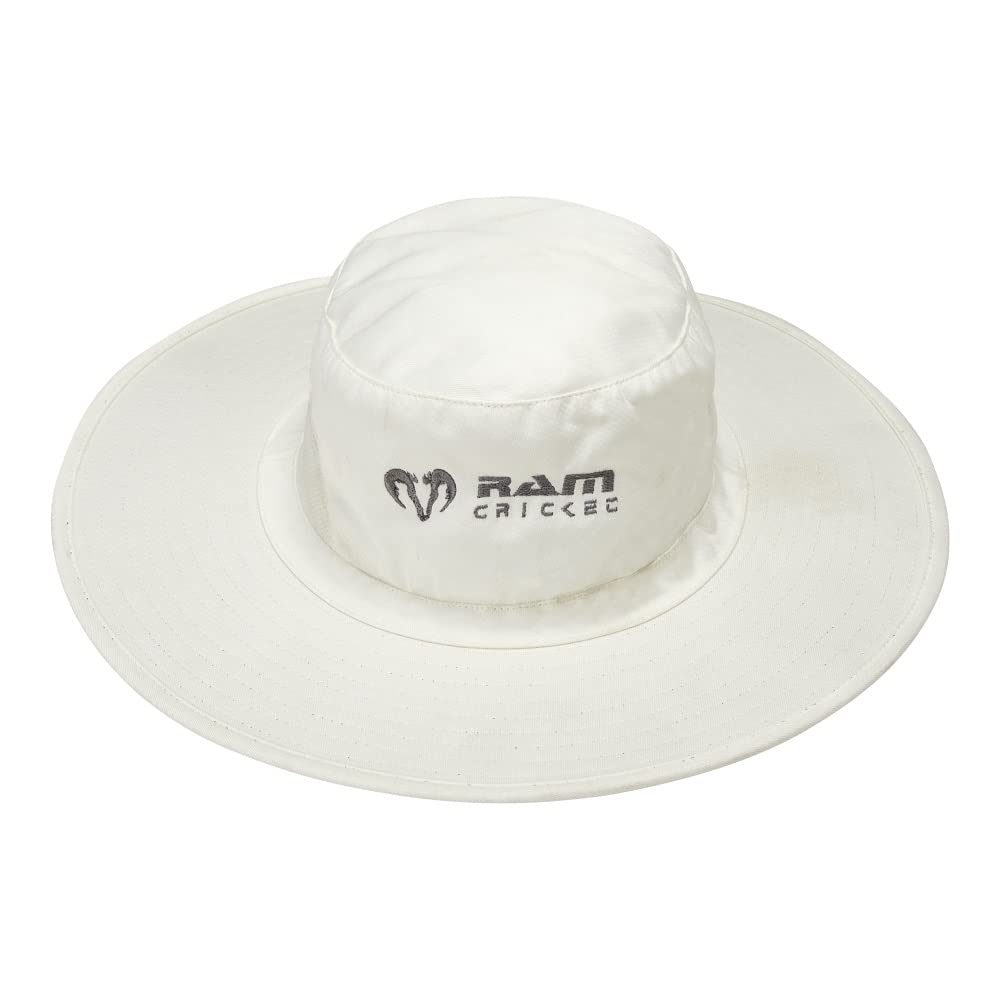 Ram Cricket - Cappello da sole da cricket, colore: Bianco, bianco, L