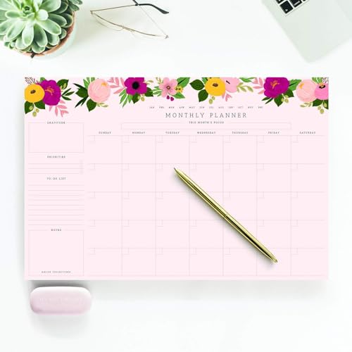 Image of Bliss Collections Monthly Planning Pad To Do List Notebook - Undated