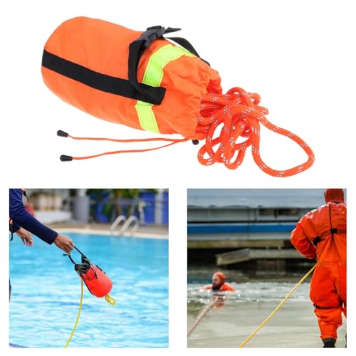 Perfeclan Wasserwurfsack, reflektierendes schwimmendes Seil, zum Bootfahren, Angeln, Driften, Kanufahren, Schwimmen, Kajakfahren, 21m Seil
