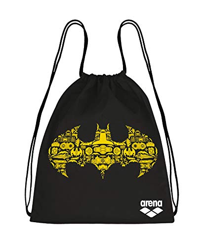 Arena Mochila Sacola Esportiva Super Hero Fast Swimbag Batman Tam Unico, Preto/ Amarelo