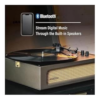 Crosley Voyager - Giradischi portatile Bluetooth, lettore di dischi in vinile a 3 velocità, giradischi per la casa per dischi in vinile, altoparlanti stereo integrati e ricevitore Bluetooth, ingresso