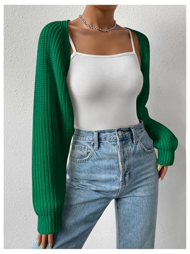 Image of Verdusa Women's Y2k Cropped Cardigan Sweaters Lightweight Knit Open Front Bolero Shrugs Spring Fall Outfits