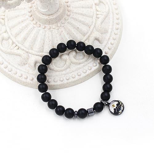 Pulsera de piedras naturales Uloveido 8MM con dijes miniatura 5