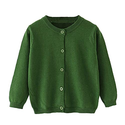 Image of Little Girl Knit Cardigan Sweater - Toddler Button Down School Uniforms Cardigan
