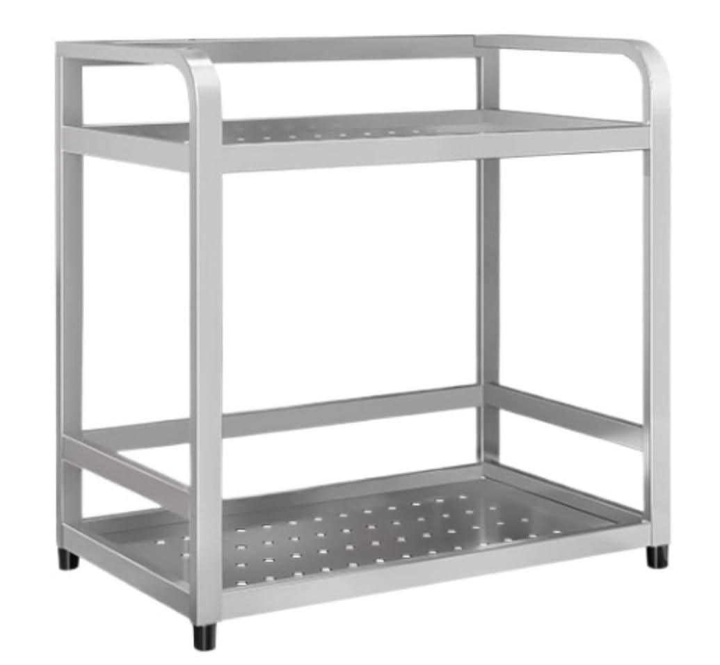 HADECOLL Spice Rack 304 Stainless Steel Spice Rack, 2-Tiers Organizer Vertical Kitchen Shelf For Countertop Kitchen Organiser,2-tiers-47cm