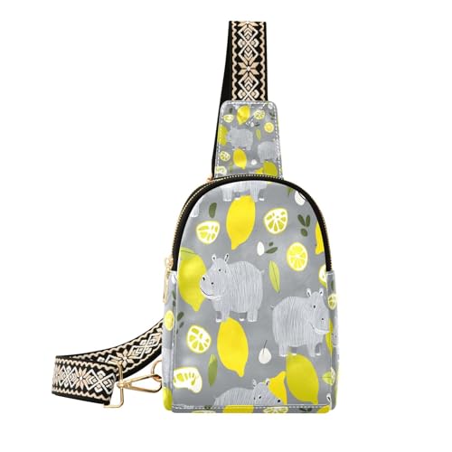 Trendy Hippo Lemon Gray pour la maternelle et les sorties pique-nique en famille