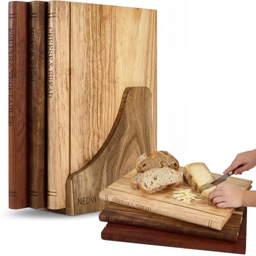 Set de tablas de cortar con soporte de madera miniatura 1