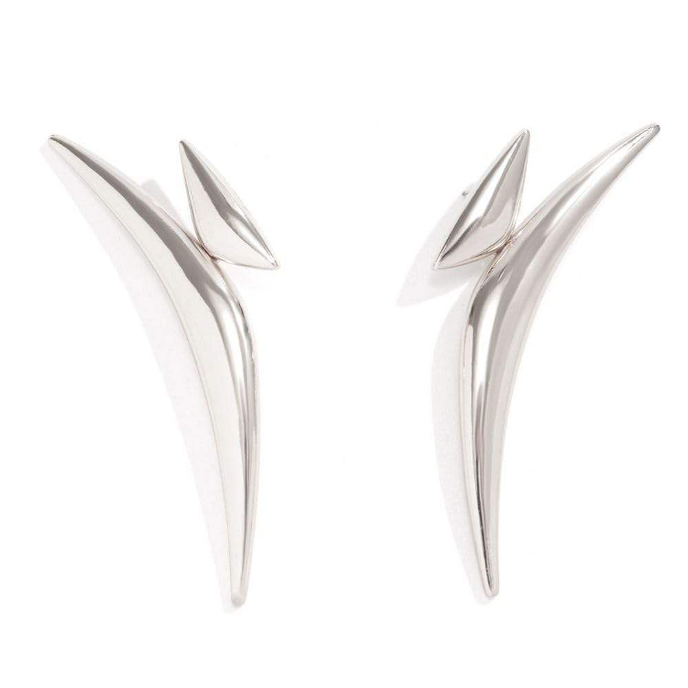 Statement Earrings Geometric Trend Minimalist Dangle Stud Earrings Women (Silver)