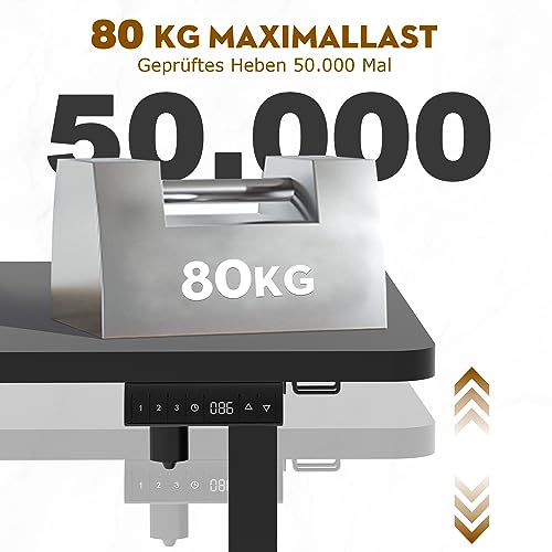 Homall Bureau Assis Debout Électrique - Bureau Réglable en Hauteur Avec Fonction Mémoire et Système Anti-Collision, Avec Plateau de Gestion des Câbles - Afbeelding 6