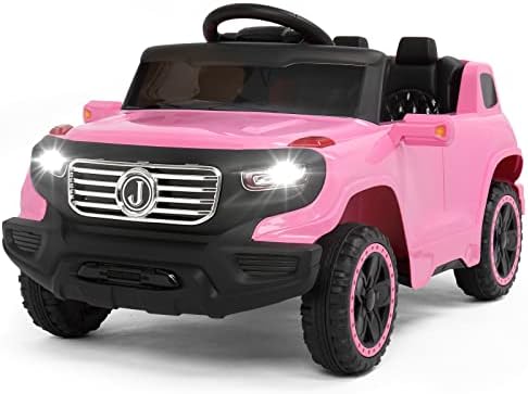 VALUE BOX Electric Remote Control Truck, Kids Toddler Ride On Cars 6V Battery Motorized Vehicles Children's Best Toy Car Safe with 3 Speeds, Music, seat Belts, LED Lights and Realistic Horns (Pink)
