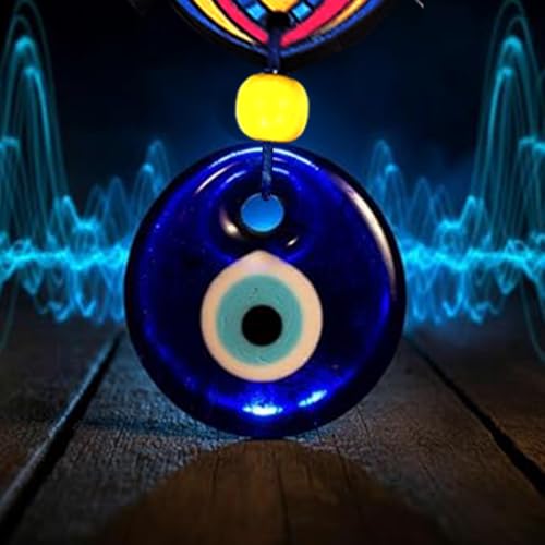 Image of PACKNBUY Evil Eye Owl Hanging for Home Entrance Main Door Car Office Wall Decor Protection Good Luck Turkish Evil Eye Nazar Battu Vastu Feng Shui (Blue Design 1)