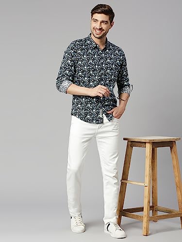 Image of Thomas Scott Men's | Printed | Full Sleeve | Slim Fit | 100% Cotton | Spread Collar | Casual Shirt