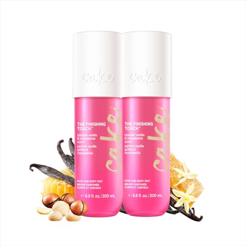 Image of Cake Beauty Finishing Touch Hair and Body Mist, Toasted Vanilla & Macadamia Scent- Fine Fragrance Mist - Infused with Argan Oil and Vitamin E 2 Pack