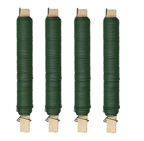 versandfuxx24 - 4 Spulen Blumendraht Draht grün Bindedraht 0,65mm Basteldraht Cover
