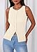 PRETTYGARDEN Womens Ribbed Tank Top Summer 2025 Open Front Button Down Sleeveless Shirts Fashion Clothing Going Out Vest Tops(Apricot,Small)