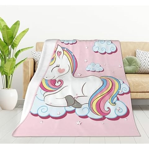 HGOD DESIGNS Unicorn Fleece Throw Blanket Cover