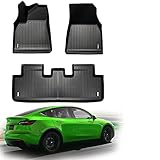 2befair Gummimatten Innenraum Tesla Model Y – Made in Germany, rutschfeste Fußmatten für die Sitze vorne & hinten, Allwetter-Automatten im Set (3 Matten), nachhaltiges Zubehör